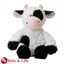 Conozca EN71 y ASTM estándar ICTI juguete de peluche de fábrica de peluche de juguete vaca negro